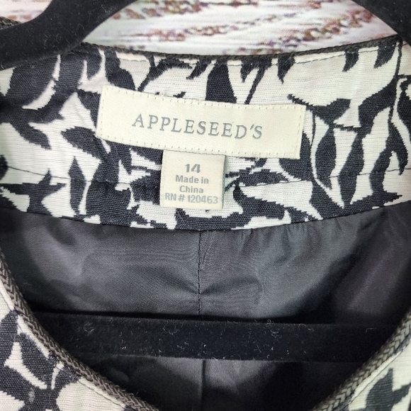 APPLESEED'S PLUS SIZE 14 BLACK WHITE BLAZER COAT JACKET - Picture 9 of 11